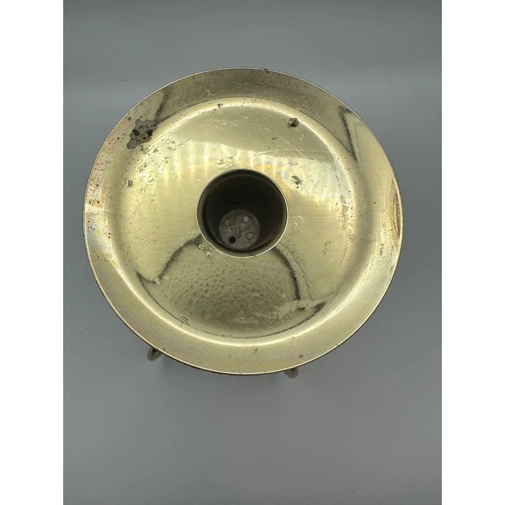 Vintage Brass Scroll Pillar Candle Holder Gold Mid Century Modern Taper‎ Stand